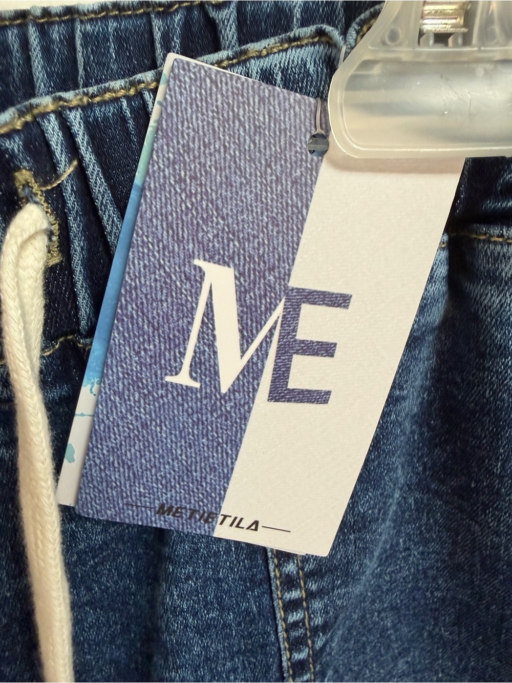 Metietila Pull On Distressed Blue Jeans NWT - Picture 5 of 11